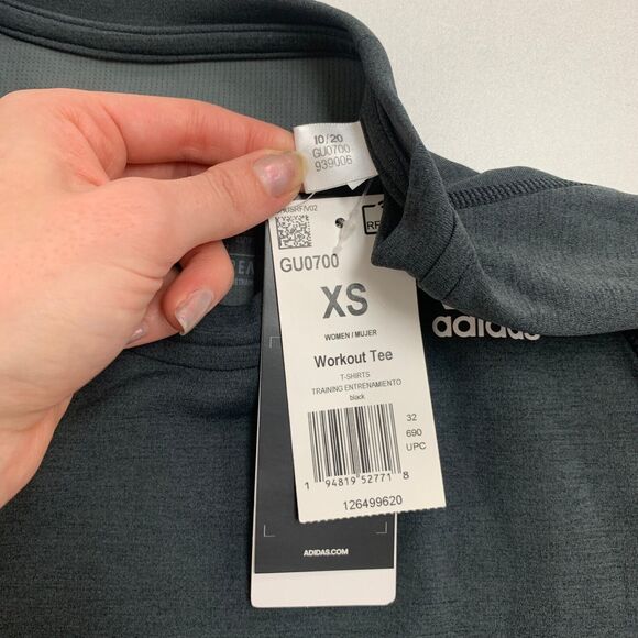 Adidas Aeroready T Shirt Womens XS Extra Small Black Short Sleeve Training Tee - Picture 9 of 12